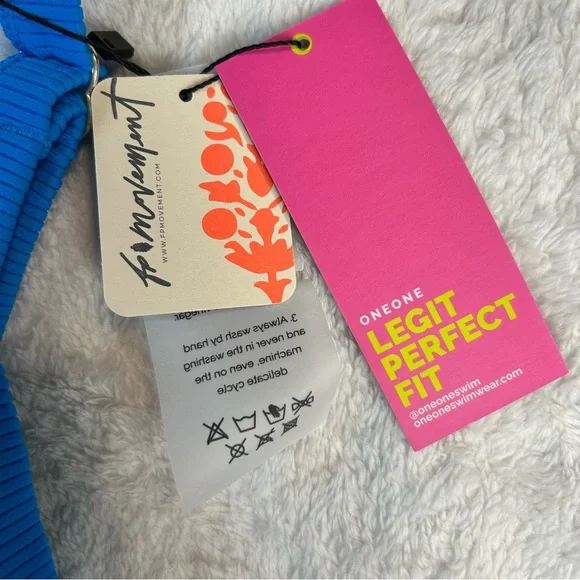 NWT One One Free People swimwear bikini top & bottom Small color block 2 piece - Picture 10 of 16